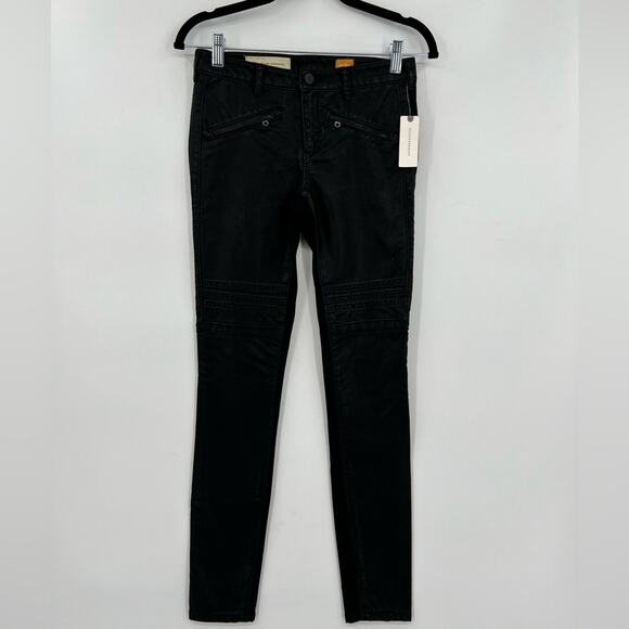 NWT Pilcro and the Letterpress Anthropologie The Stet Faux Leather Moto Pant 25 - Picture 6 of 16